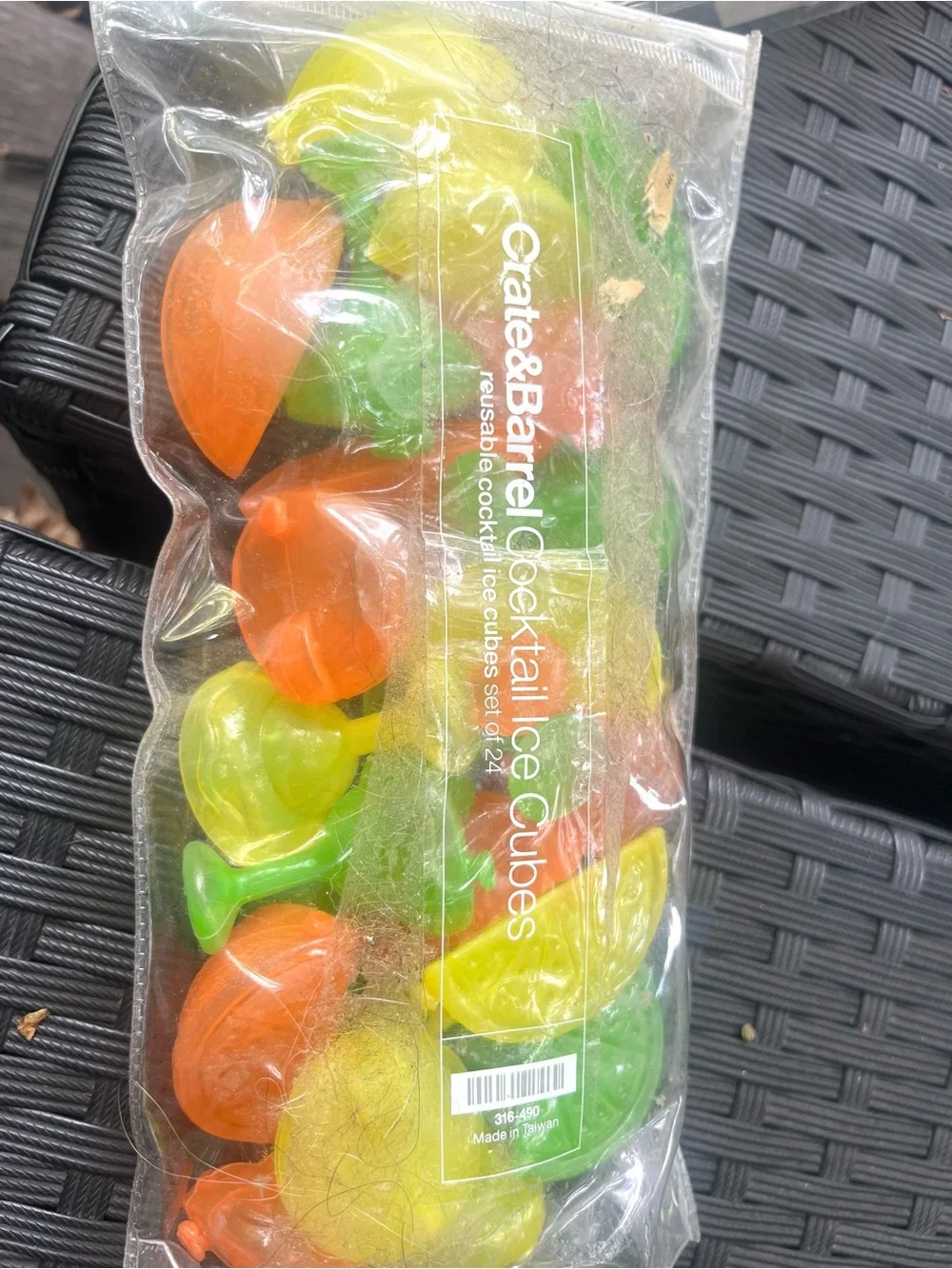 Crate&Barrel Citronella Mini Torches and Reusable tropical Cocktail ice cubes